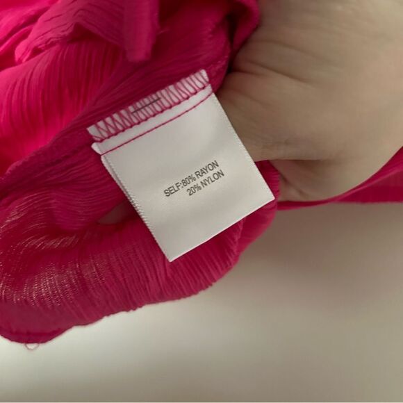 Modern Works Blouse Short Sleeve Pink V-Neck Button Down Business Casual - Picture 8 of 9